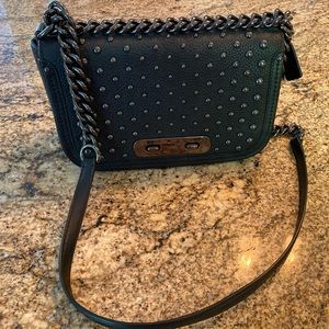 Leather studded Coach purse with chain strap